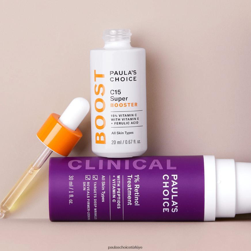 Paula's Choice 02RV6J7 yaşlanma karşıtı kit gelişmiş firma ve aydınlatma kiti