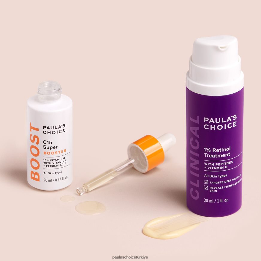 Paula's Choice 02RV6J7 yaşlanma karşıtı kit gelişmiş firma ve aydınlatma kiti